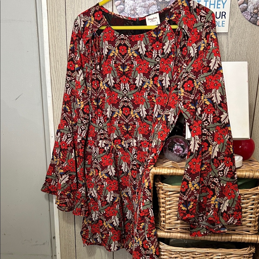 Hayden Red and Black Floral Skort Piece